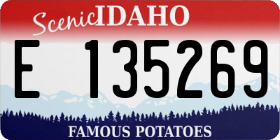 ID license plate E135269