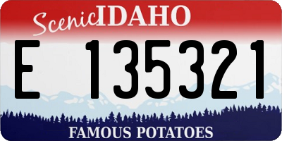 ID license plate E135321