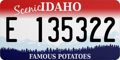 ID license plate E135322