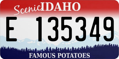 ID license plate E135349