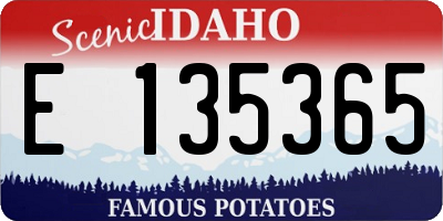 ID license plate E135365