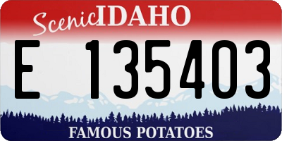 ID license plate E135403
