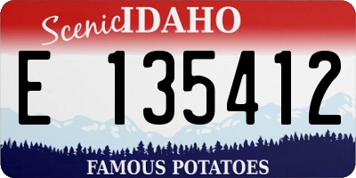 ID license plate E135412