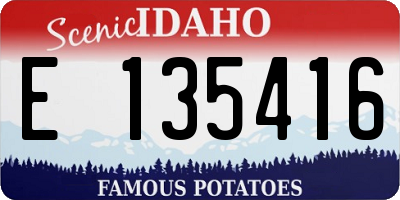ID license plate E135416