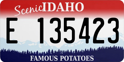 ID license plate E135423