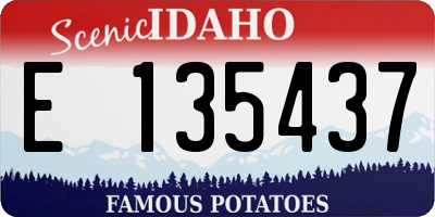 ID license plate E135437