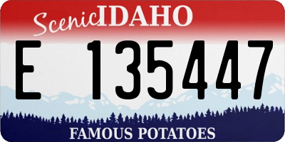 ID license plate E135447