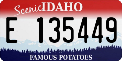 ID license plate E135449