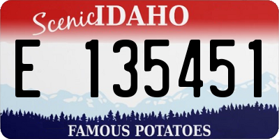 ID license plate E135451