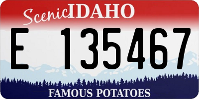 ID license plate E135467