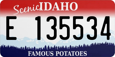 ID license plate E135534