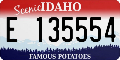 ID license plate E135554