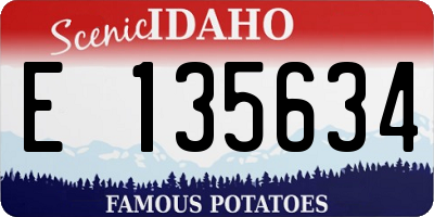 ID license plate E135634
