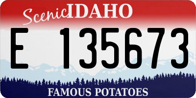 ID license plate E135673
