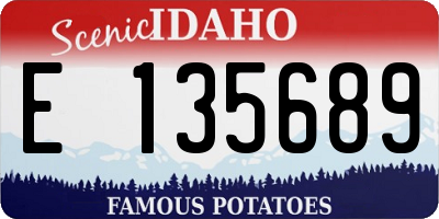 ID license plate E135689