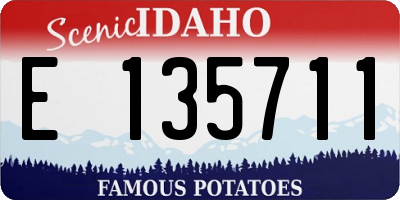 ID license plate E135711
