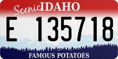 ID license plate E135718