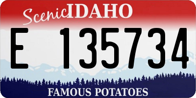 ID license plate E135734