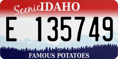 ID license plate E135749