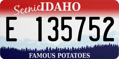 ID license plate E135752