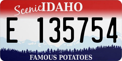 ID license plate E135754
