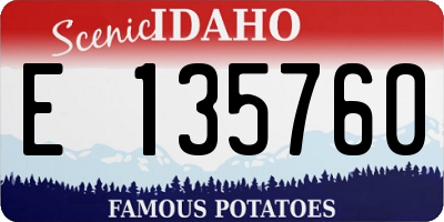 ID license plate E135760