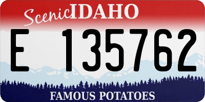 ID license plate E135762