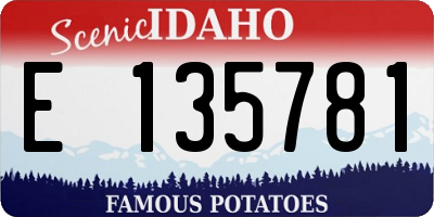 ID license plate E135781