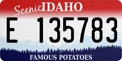 ID license plate E135783