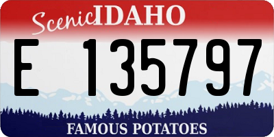 ID license plate E135797