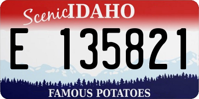 ID license plate E135821