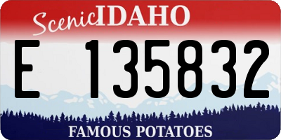 ID license plate E135832