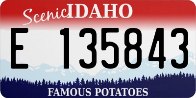 ID license plate E135843