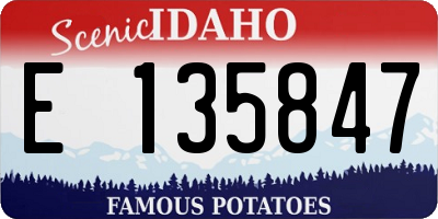 ID license plate E135847