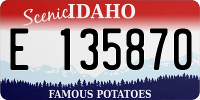 ID license plate E135870