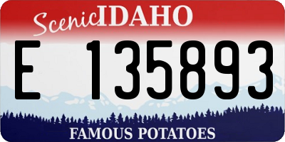 ID license plate E135893
