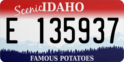 ID license plate E135937