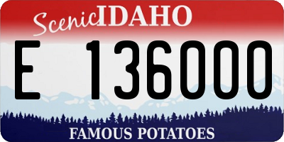 ID license plate E136000