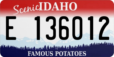 ID license plate E136012