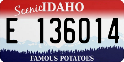 ID license plate E136014