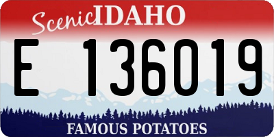 ID license plate E136019
