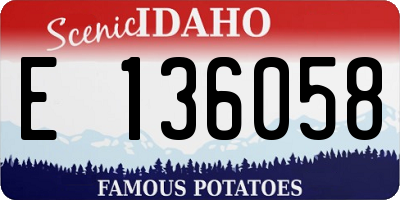 ID license plate E136058