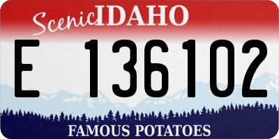 ID license plate E136102
