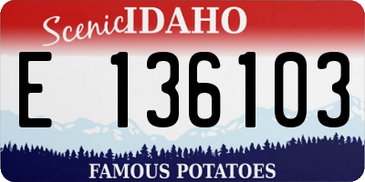 ID license plate E136103