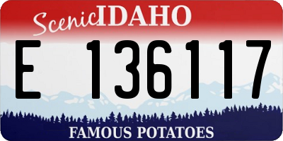 ID license plate E136117