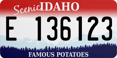 ID license plate E136123