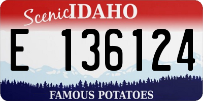 ID license plate E136124