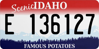 ID license plate E136127