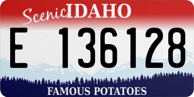 ID license plate E136128