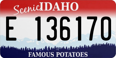 ID license plate E136170
